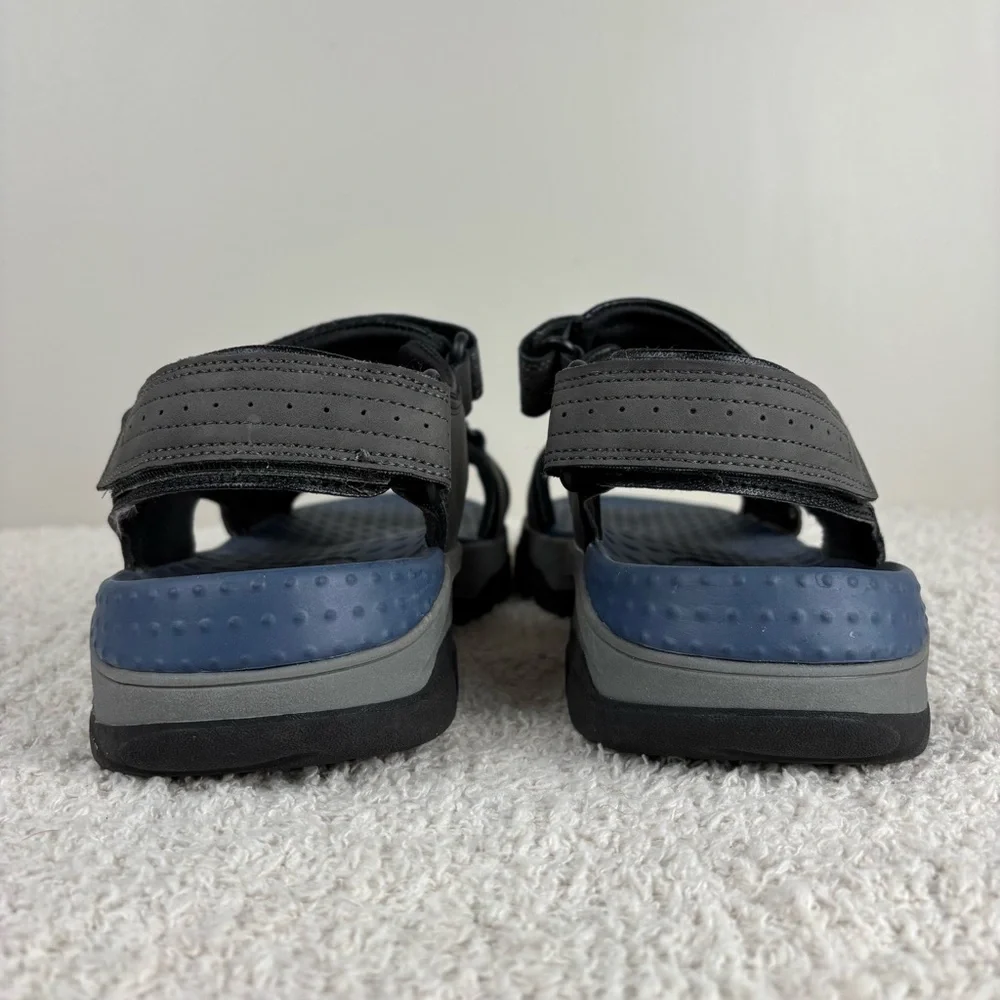 Skechers Sandals 10 Gray Blue Tresmen Garo River Adjustable Strappy Open Toe Men